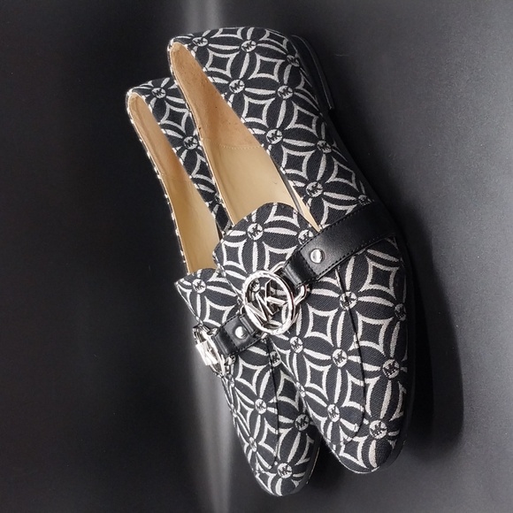 Michael Kors Black Monogram Loafers - Picture 7 of 12